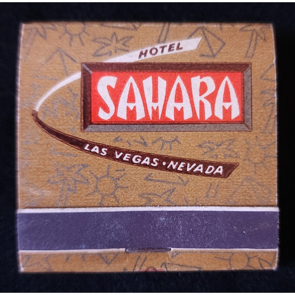 Vintage Rare Matchbook Cover From Hotel Sahara Las Vegas Nevada NV w/ Matches